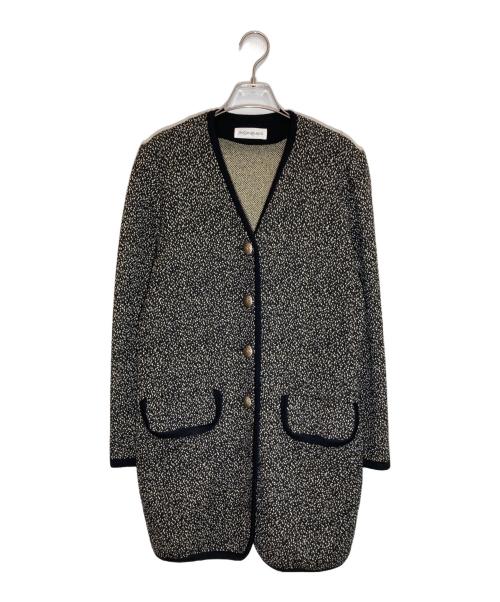 Yves Saint Laurent（イヴサンローラン）Yves Saint Laurent (イヴサンローラン) ツイードカーディガン ブラック×ベージュ サイズ:Ⅿの古着・服飾アイテム