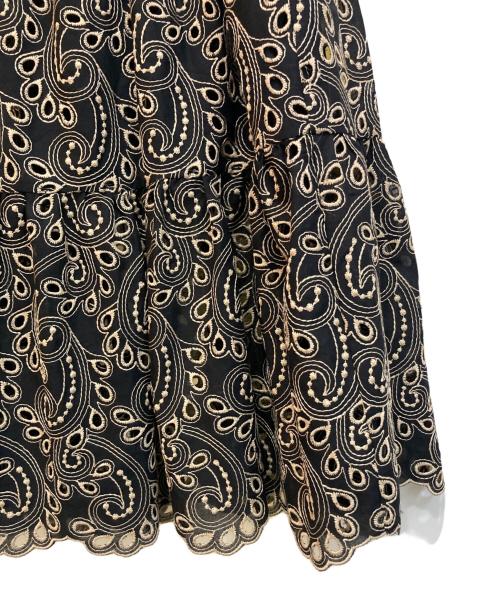 ANAYI（アナイ）ANAYI (アナイ) 総柄スカート ブラック×ベージュ サイズ:38の古着・服飾アイテム