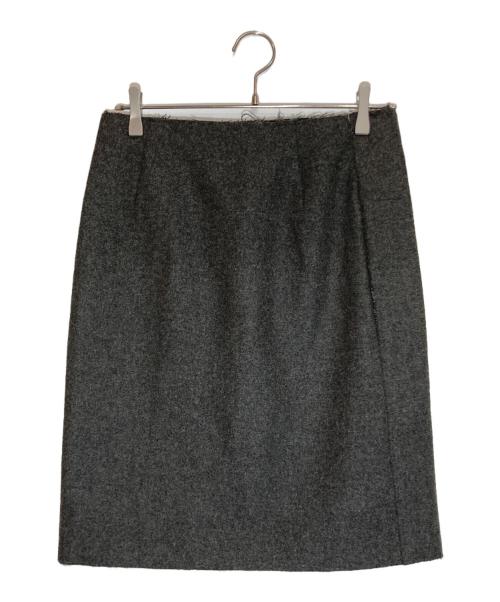 CELINE（セリーヌ）CELINE (セリーヌ) ウール 裁断加工 ラップスカート グレー サイズ:36の古着・服飾アイテム