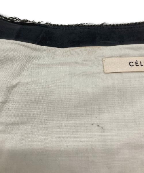 CELINE（セリーヌ）CELINE (セリーヌ) ウール 裁断加工 ラップスカート グレー サイズ:36の古着・服飾アイテム