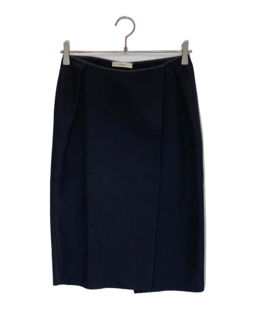 CELINE（セリーヌ）CELINE (セリーヌ) フロントタックラップスカート ブラック サイズ:34の古着・服飾アイテム