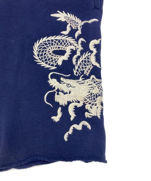 POLO RALPH LAUREN（ポロ・ラルフローレン）POLO RALPH LAUREN (ポロ・ラルフローレン) 刺繍スウェットハーフパンツ ネイビー サイズ:Ⅿの古着・服飾アイテム