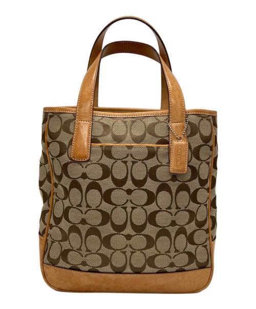 COACH（コーチ）COACH (コーチ) シグネチャー トートバッグ ベージュ×ブラウン サイズ:-の古着・服飾アイテム