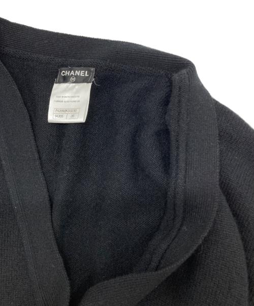 CHANEL（シャネル）CHANEL (シャネル) ココマークボタンカシミヤカーディガン ブラック サイズ:36の古着・服飾アイテム