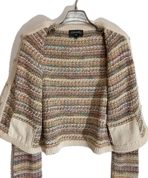 CHANEL（シャネル）CHANEL (シャネル) マルチカラー コットン ノーカラージャケット マルチカラー サイズ:42の古着・服飾アイテム