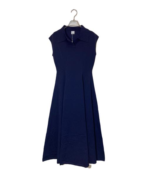 JENNE（ジェンヌ）JENNE (ジェンヌ) フレンチスリーブサマーニットワンピース ネイビー サイズ:Lの古着・服飾アイテム