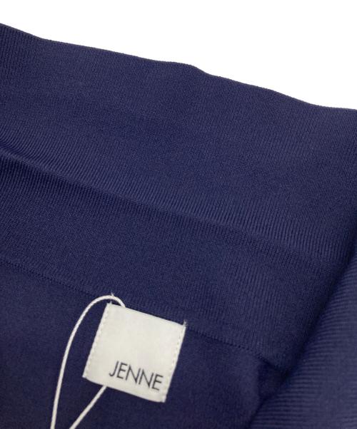 JENNE（ジェンヌ）JENNE (ジェンヌ) フレンチスリーブサマーニットワンピース ネイビー サイズ:Lの古着・服飾アイテム