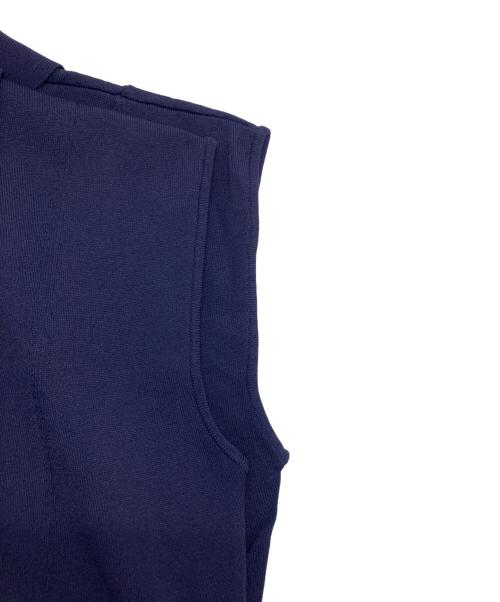 JENNE（ジェンヌ）JENNE (ジェンヌ) フレンチスリーブサマーニットワンピース ネイビー サイズ:Lの古着・服飾アイテム