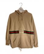 GUCCIグッチ）の古着「ウェブ＆GUCCIラベル スウェットシャツ」｜ベージュ