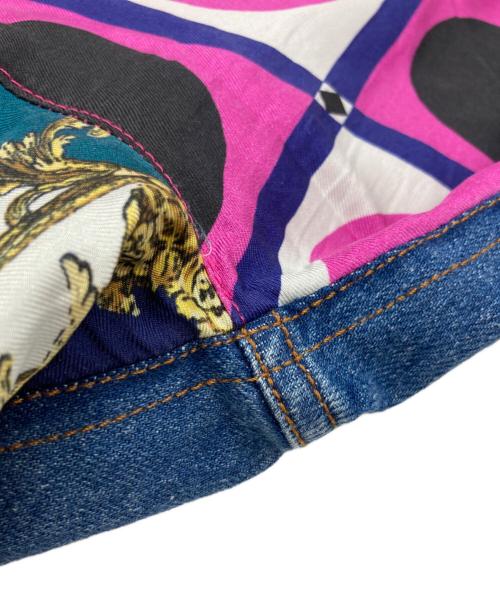 D&G（ディーアンドジー）D&G (ディーアンドジー) スカーフ柄デニムハーフパンツ マルチカラー サイズ:40の古着・服飾アイテム