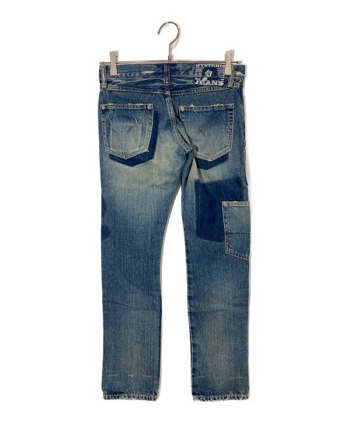Hysteric Glamour（ヒステリックグラマー）Hysteric Glamour (ヒステリックグラマー) スタッズダメージデニムパンツ ブルー サイズ:XXSの古着・服飾アイテム