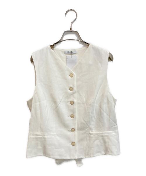 MaxMara（マックスマーラ）MaxMara (マックスマーラ) ミレッラ コットン ジャージー ストライプ ジレ ホワイト サイズ:SIZE IT46の古着・服飾アイテム