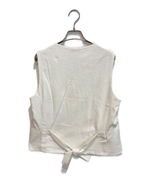 MaxMara（マックスマーラ）MaxMara (マックスマーラ) ミレッラ コットン ジャージー ストライプ ジレ ホワイト サイズ:SIZE IT46の古着・服飾アイテム