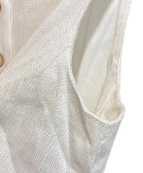 MaxMara（マックスマーラ）MaxMara (マックスマーラ) ミレッラ コットン ジャージー ストライプ ジレ ホワイト サイズ:SIZE IT46の古着・服飾アイテム