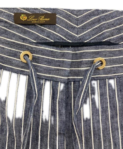 LORO PIANA（ロロピアーナ）LORO PIANA (ロロピアーナ) リネンストライプパンツ ネイビー サイズ:44の古着・服飾アイテム