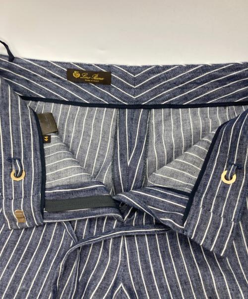 LORO PIANA（ロロピアーナ）LORO PIANA (ロロピアーナ) リネンストライプパンツ ネイビー サイズ:44の古着・服飾アイテム