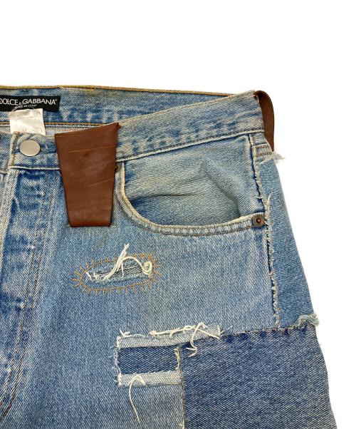 DOLCE & GABBANA（ドルチェ＆ガッバーナ）DOLCE & GABBANA (ドルチェ＆ガッバーナ) リメイクデザインデニムパンツ ブルー サイズ:46の古着・服飾アイテム