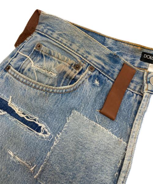 DOLCE & GABBANA（ドルチェ＆ガッバーナ）DOLCE & GABBANA (ドルチェ＆ガッバーナ) リメイクデザインデニムパンツ ブルー サイズ:46の古着・服飾アイテム