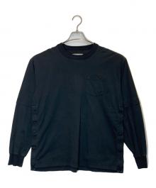 sacai（サカイ）の古着「レイヤードデザインサイドスリットロングスリーブカットソー」｜ブラック