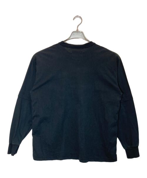 sacai（サカイ）sacai (サカイ) レイヤードデザインサイドスリットロングスリーブカットソー ブラック サイズ:1の古着・服飾アイテム