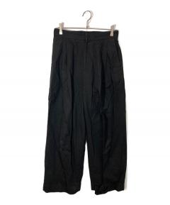 タグ付【MOYURU 萌】モユル 変形パンツ アシンメトリー ウエストゴム 黒 中古・古着通販】萌 MOYURU (モユル) 変形パンツ グレー サイズ:ML