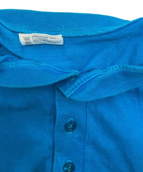 Hanes（ヘインズ）Hanes (ヘインズ) HARLEY-DAVIDSON (ハーレーダビッドソン) ヘンリーネックカットソー ブルー サイズ:Ⅿの古着・服飾アイテム