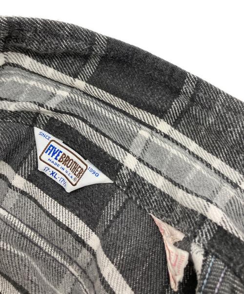 FIVE BROTHER（ファイブブラザー）FIVE BROTHER (ファイブブラザー) ネルシャツ グレー サイズ:XLの古着・服飾アイテム