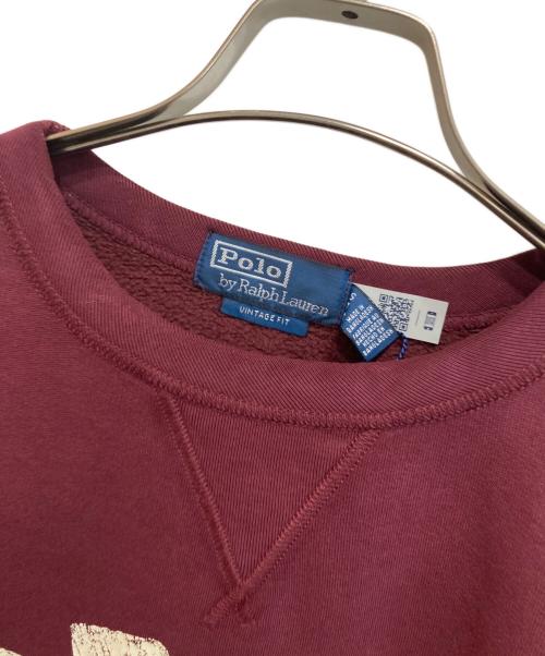 POLO RALPH LAUREN（ポロ・ラルフローレン）POLO RALPH LAUREN (ポロ・ラルフローレン) ヴィンテージ フィット フリース グラフィック スウェットシャツ ボルドー サイズ:Sの古着・服飾アイテム