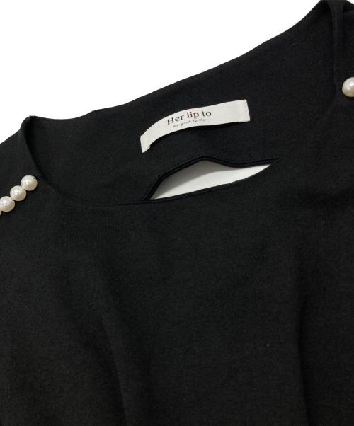 HER LIP TO（ハーリップトゥ）HER LIP TO (ハーリップトゥ) Marylebone Pearl Dress ブラック サイズ:Ⅿの古着・服飾アイテム