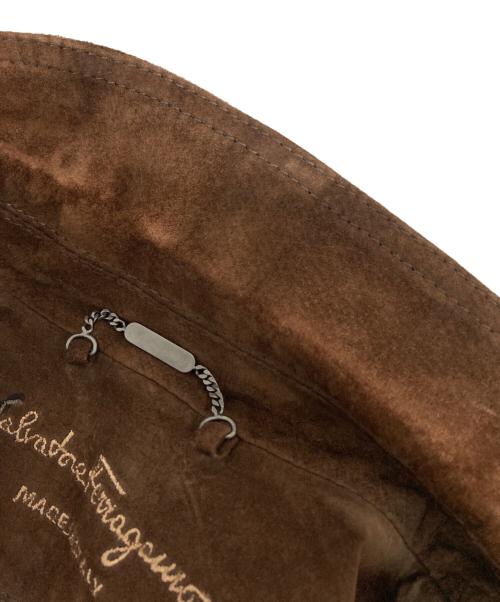 Salvatore Ferragamo（サルヴァトーレ フェラガモ）Salvatore Ferragamo (サルヴァトーレ フェラガモ) スウェードレザージャケット ブラウン サイズ:SIZE 52の古着・服飾アイテム