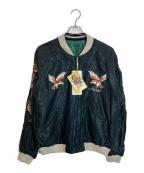 AVIREX×TAILOR東洋アヴィレックス×テーラートウヨウ）の古着「SUKA JACKET 50th JAPAN MAP」｜ブラック×グリーン