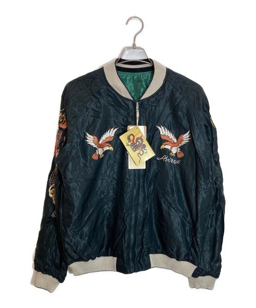 AVIREX（アヴィレックス）AVIREX (アヴィレックス) TAILOR東洋 (テーラートウヨウ) SUKA JACKET 50th JAPAN MAP ブラック×グリーン サイズ:SIZE XLの古着・服飾アイテム