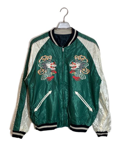 AVIREX（アヴィレックス）AVIREX (アヴィレックス) TAILOR東洋 (テーラートウヨウ) SUKA JACKET 50th JAPAN MAP ブラック×グリーン サイズ:SIZE XLの古着・服飾アイテム