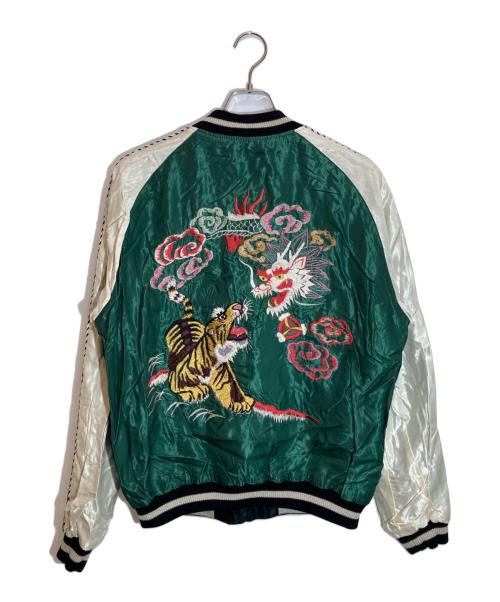 AVIREX（アヴィレックス）AVIREX (アヴィレックス) TAILOR東洋 (テーラートウヨウ) SUKA JACKET 50th JAPAN MAP ブラック×グリーン サイズ:SIZE XLの古着・服飾アイテム