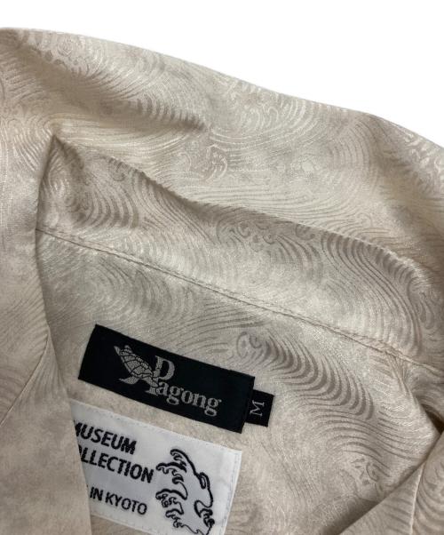 Pagong（パゴン）pagong (パゴン) 京友禅アロハシャツ グレー×ベージュ サイズ:Ⅿの古着・服飾アイテム