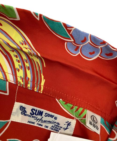 Sun Surf（サンサーフ）Sun Surf (サンサーフ) L/S RAYON ALOHA SHIRT TROPICAL FRUITS レッド サイズ:Lの古着・服飾アイテム
