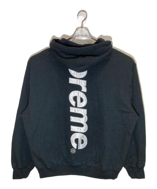 SUPREME（シュプリーム）Supreme (シュプリーム) satin applique hooded sweatshirt ブラック サイズ:XLの古着・服飾アイテム