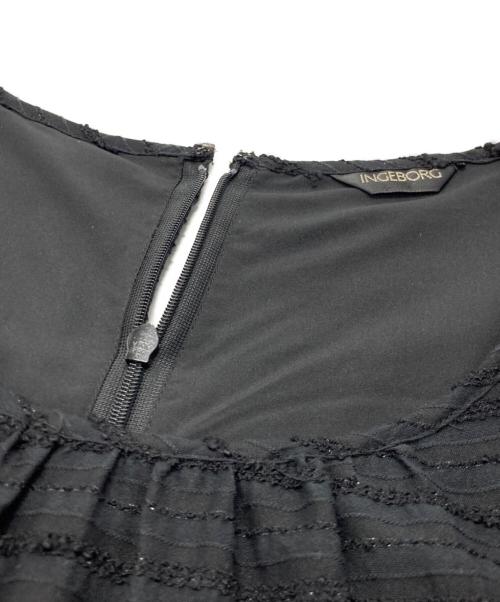 INGEBORG（インゲボルグ）INGEBORG (インゲボルグ) フリルワンピース ブラック サイズ:11の古着・服飾アイテム