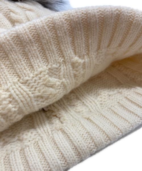 MONCLER（モンクレール）MONCLER (モンクレール) BERRETTO TRICOT アイボリー×グレー サイズ:-の古着・服飾アイテム