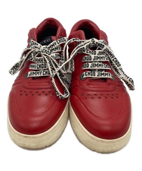 JIMMY CHOO（ジミーチュウ）JIMMY CHOO (ジミーチュウ) レザーローカットスニーカー レッド サイズ:SIZE 36の古着・服飾アイテム