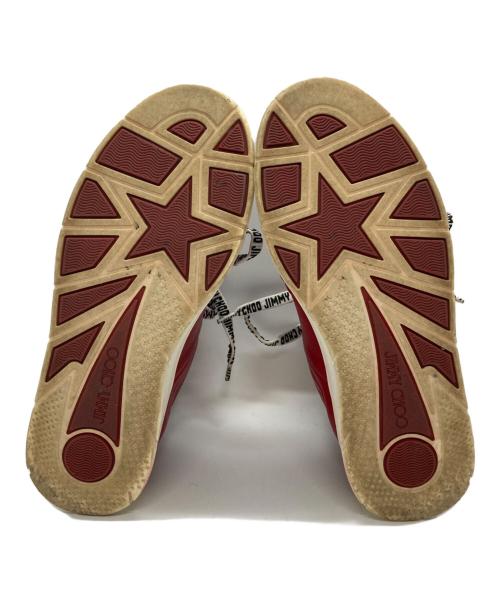 JIMMY CHOO（ジミーチュウ）JIMMY CHOO (ジミーチュウ) レザーローカットスニーカー レッド サイズ:SIZE 36の古着・服飾アイテム