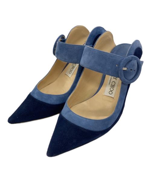 JIMMY CHOO（ジミーチュウ）JIMMY CHOO (ジミーチュウ) HENDRIX ミュールパンプス ブルー サイズ:SIZE 34 1/2の古着・服飾アイテム