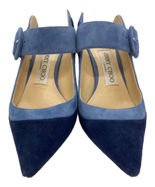 JIMMY CHOO（ジミーチュウ）JIMMY CHOO (ジミーチュウ) HENDRIX ミュールパンプス ブルー サイズ:SIZE 34 1/2の古着・服飾アイテム