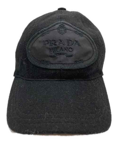 PRADA（プラダ）PRADA (プラダ) キャップロゴキャップ ブラック サイズ:Ⅿの古着・服飾アイテム