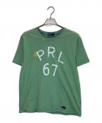 POLO RALPH LAURENポロ・ラルフローレン）の古着「PRL 67 ロゴジャージークルーネックTシャツ」｜グリーン