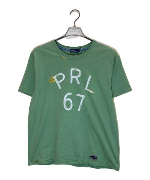 POLO RALPH LAUREN（ポロ・ラルフローレン）POLO RALPH LAUREN (ポロ・ラルフローレン) PRL 67 ロゴジャージークルーネックTシャツ グリーン サイズ:Lの古着・服飾アイテム