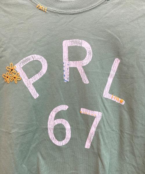 POLO RALPH LAUREN（ポロ・ラルフローレン）POLO RALPH LAUREN (ポロ・ラルフローレン) PRL 67 ロゴジャージークルーネックTシャツ グリーン サイズ:Lの古着・服飾アイテム