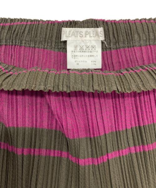 PLEATS PLEASE（プリーツプリーズ）PLEATS PLEASE (プリーツプリーズ) プリーツパンツ ブラウン×ピンク サイズ:SIZE 4の古着・服飾アイテム