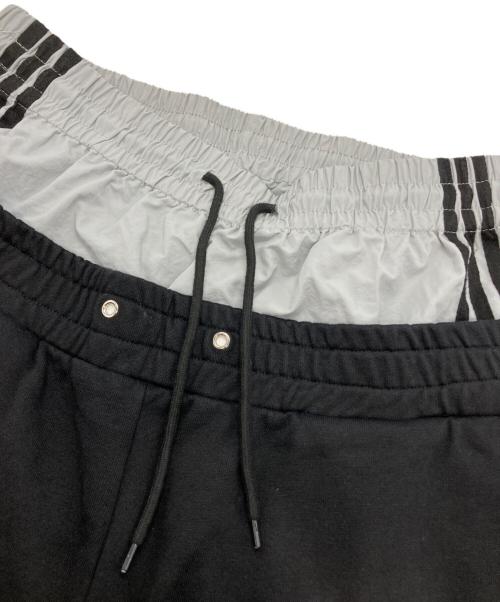 Fourth3ex（フォースセックス）Fourth3ex (フォースセックス) フェイクレイヤード ワイド スウェットパンツ ブラック サイズ:34の古着・服飾アイテム