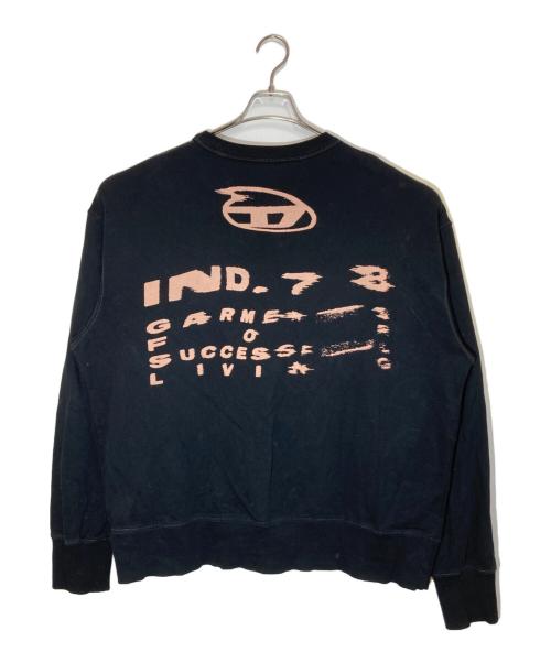 DIESEL（ディーゼル）DIESEL (ディーゼル) ウォータープリント スウェット ブラック サイズ:XLの古着・服飾アイテム
